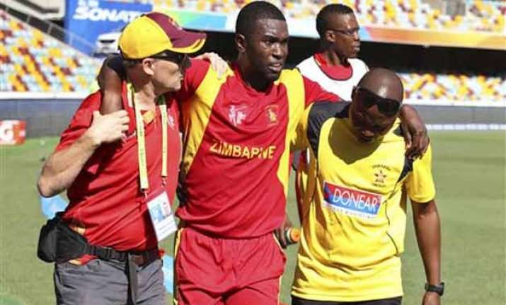 world cup 2015 injured zimbabwe captain chigumbura to miss
