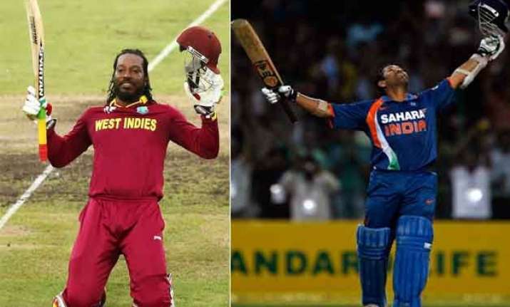 sachin gayle choose same day for odi double ton