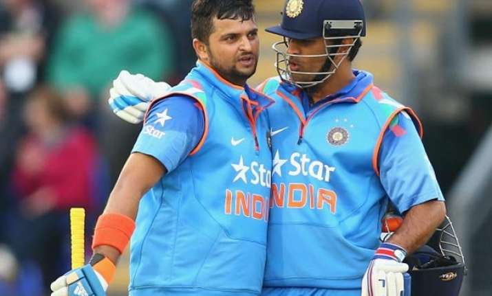 ms dhoni backs struggling suresh raina in the ongoing odi