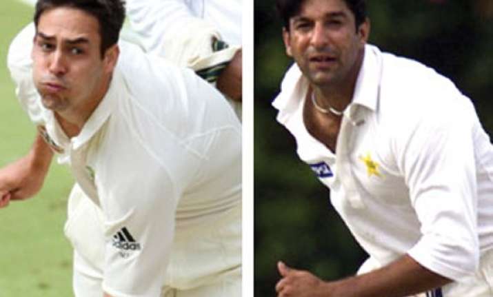 mitchell johnson not in akram s league yet waqar