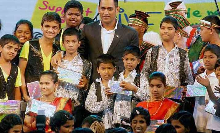 ms dhoni spends time with special children in pune
