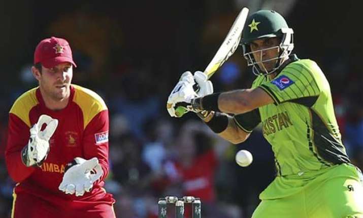 world cup 2015 riaz misbah lead pakistan to 235 7 vs