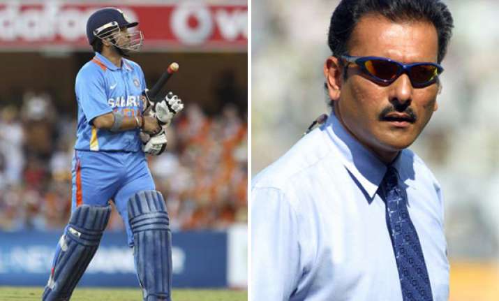 ravi shastri advises sachin to forget milestone stay true