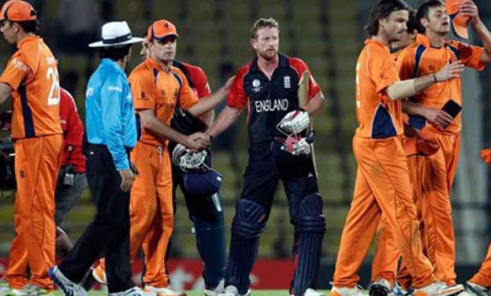 england toil hard to beat holland by six wickets in world