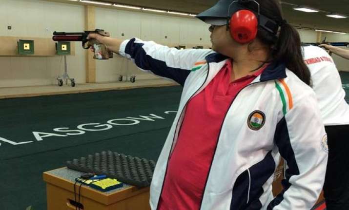 cwg 2014 malaika wins silver medal in shooting