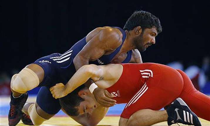 cwg 2014 yogeshwar wins fifth wrestling gold for india