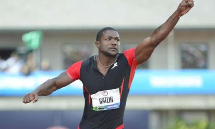 gatlin wins 100 gay a close 2nd at us trials