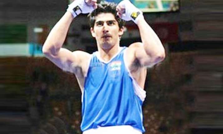 asiad boxing vijender in semis amandeep in quarters