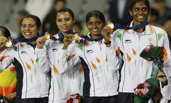 asian games india wins gold in 4x400m women relay 4th on