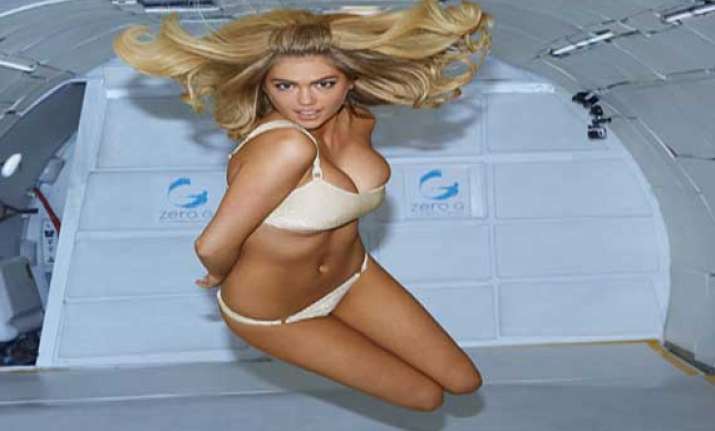 watch bikini clad kate upton posing in zero gravity for
