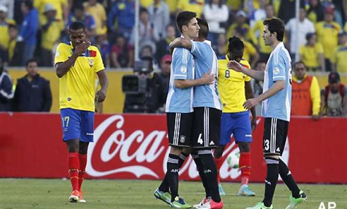 argentina draw with ecuador in football world cup qualifier