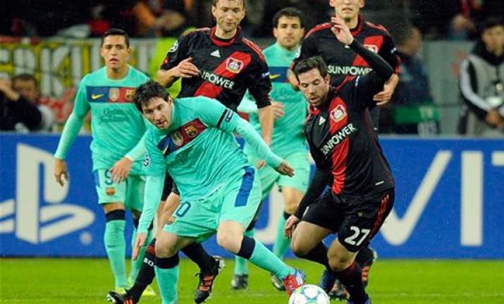 barcelona wins 3 1 at leverkusen in champs league