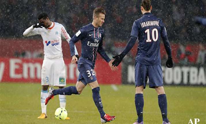 beckham makes debut as psg beats marseille 2 0