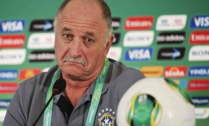 brazil coach scolari in london on world cup mission