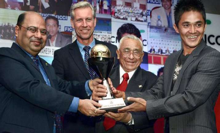 chhetri receives aiff player of the year award