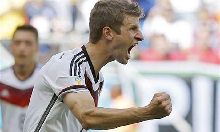 fifa world cup mueller hat trick helps germany thrash