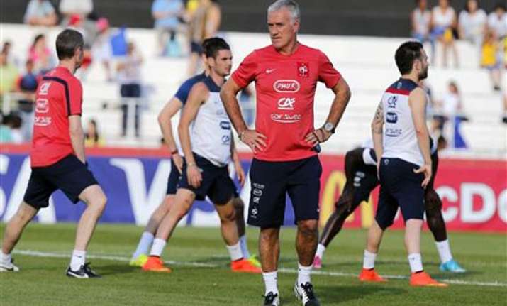fifa world cup deschamps plays down expectations of a goal