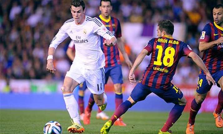 gareth bale leads madrid 2 1 past barcelona for copa del rey