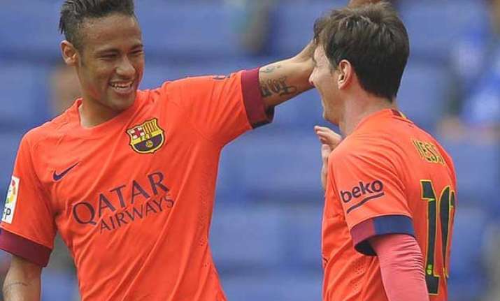 la liga neymar lionel messi score in barcelona s 2 0 win at