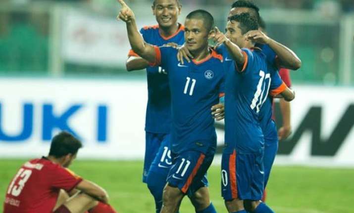 india beat afghanistan 2 1 to lift saff cup title for 7th