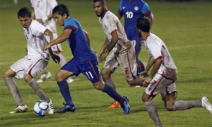 injury time goal gives india 2 2 draw against uae