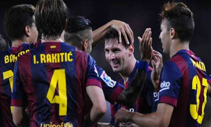 messi scores twice to start campaign in spain