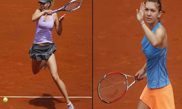 sharapova halep reach madrid open final
