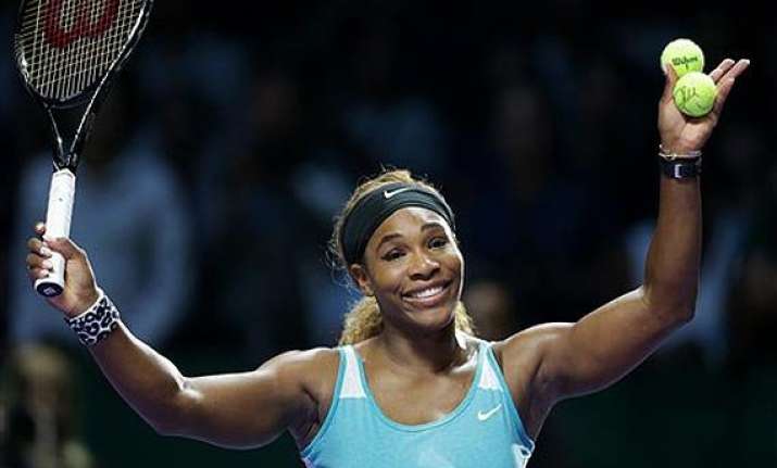 wta finals serena williams beats eugenie bouchard 6 1 6 1