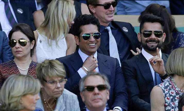 sachin tendulkar watches wimbledon semifinals in company of