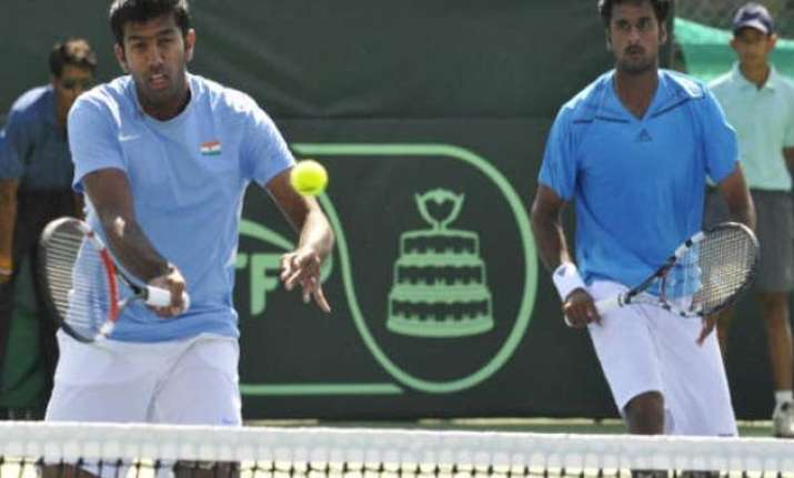 davis cup bopanna myneni team tamed by kiwis india trail 1 2