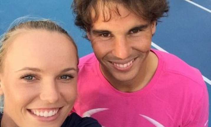 nadal shares selfie with caroline wozniacki before