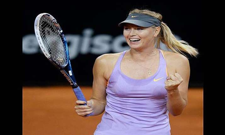 maria sharapova beats sara errani to reach third straight