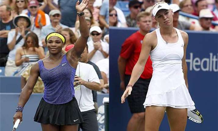 serena williams edges wozniacki to reach cincinnati final