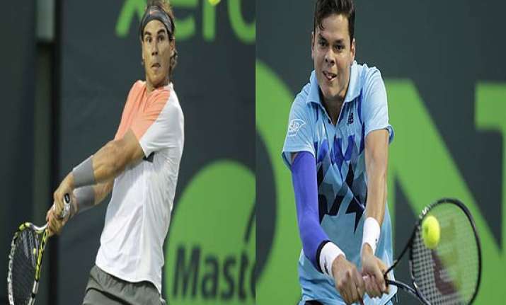 sony open rafael nadal beats raonic reach semifinals.