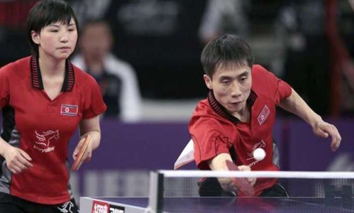 table tennis worlds pr koreans win mixed doubles