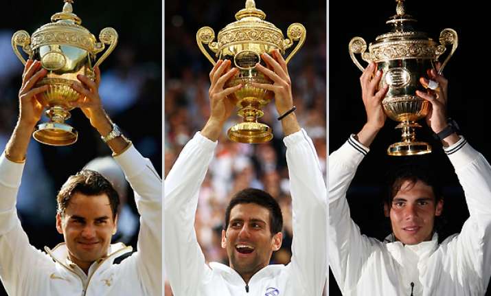 top wimbledon trio won 28 of past 29 majors