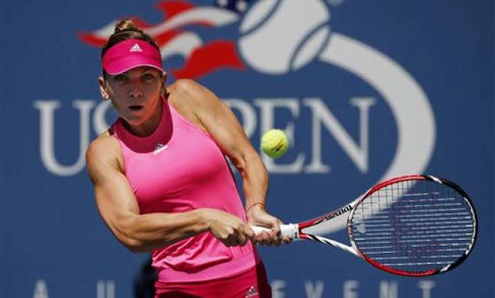 us open halep rallies from set down in 1st round