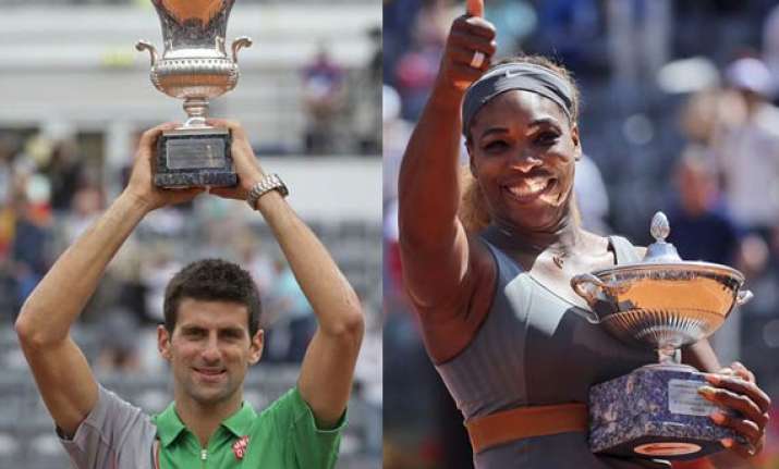 djokovic serena williams take italian open titles