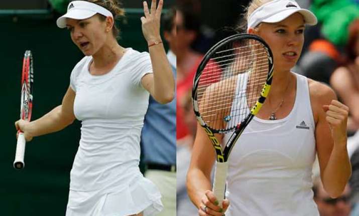 wimbledon halep wozniacki advanced to third round