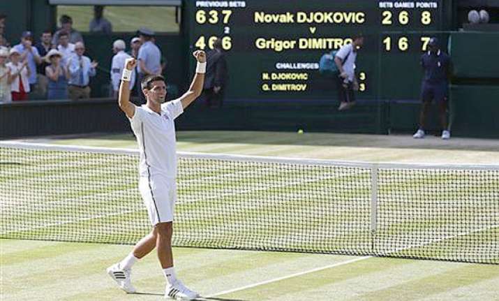 wimbledon novak djokovic holds off grigor dimitrov to reach
