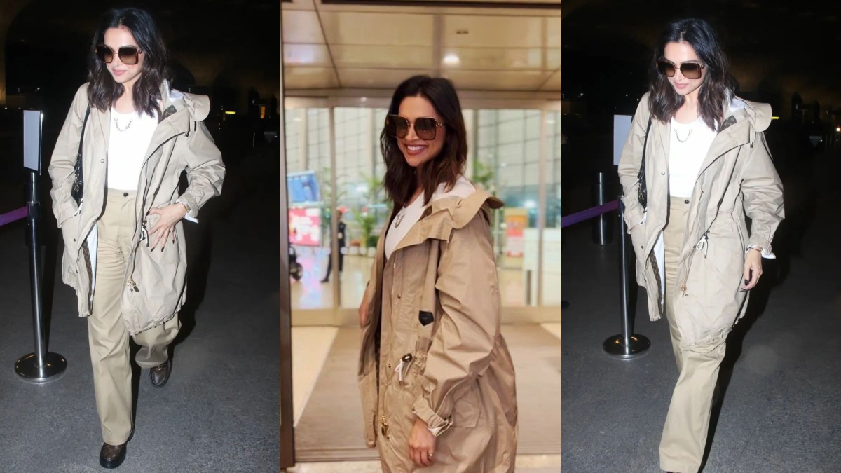 Deepika Padukone's Airport Look Is Complete With A Tan Trench Coat