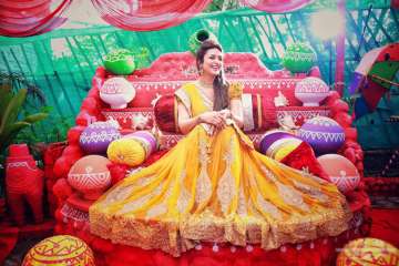 Bride to be Divyanka Tripathi looks stunning at her haldi and mehendi ceremony