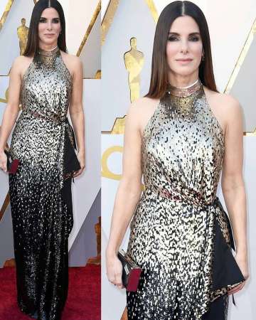 Sandra Bullock Louis Vuitton Dress at the Oscars 2018