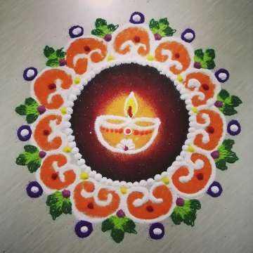 Simple and sobar, very easy rangoli design by Jyoti Raut rangoli | Simple  flower design, Rangoli designs, Easy rangoli designs