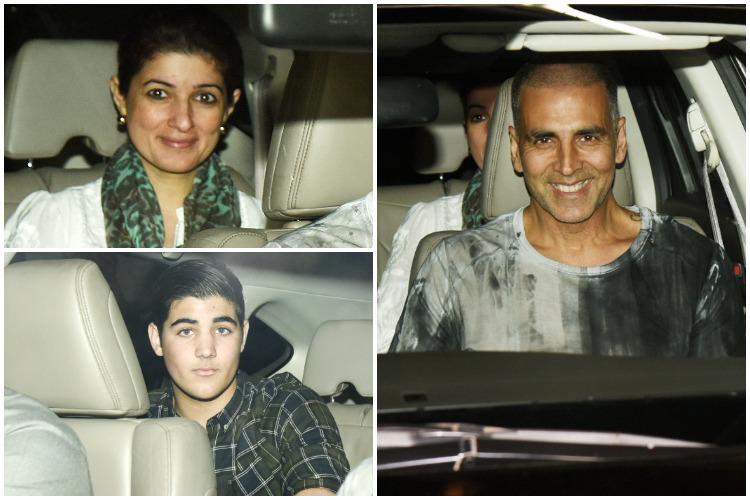 Akshay Kumar attends PadMan screening with his family