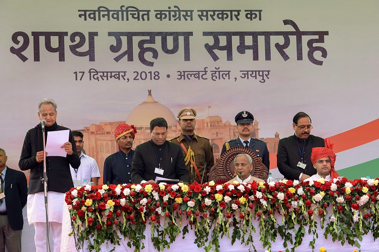 In Pics Ashok Gehlot takes oath as Rajasthan CM, Sachin copilot