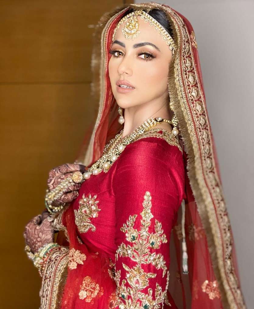 Sana Khan looks gorgeous in bridal avatar, shares her walima pics.