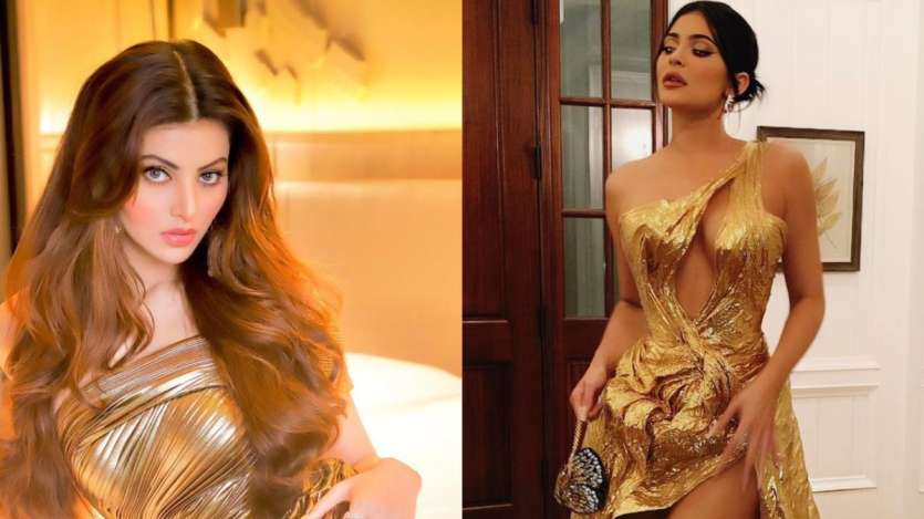 Who wore the Gold tin foil gown better- Urvashi Rautela or Kylie Jenner?