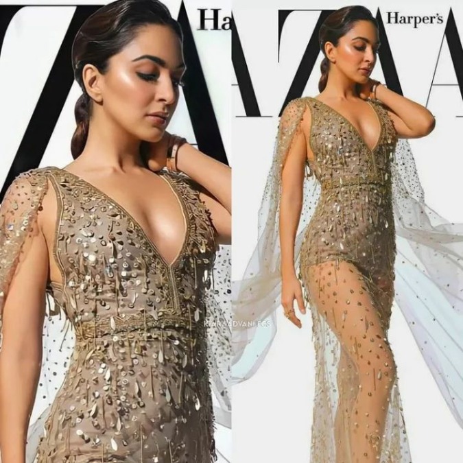 Kiara Advani frequently appears on best-dressed lists. The actress looked stunning in an embellished sheer gown during one of the photoshoots. 