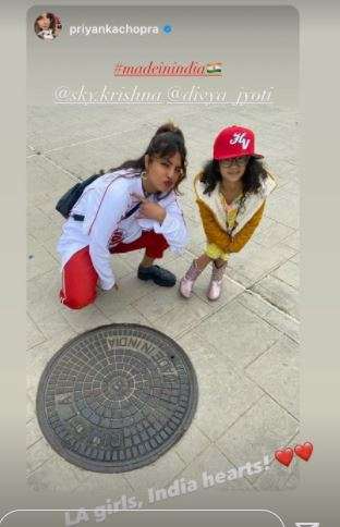 Priyanka also reposted a cute picture where she and her niece Sky were posing for the camera. In the picture, we can read - “LA Girls, India Hearts” and “Made in India”